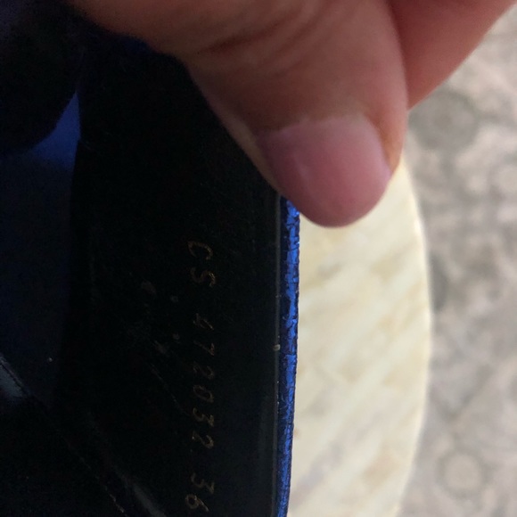 YAL LOULOU 95 SLIDE SANDAL METALLIC FOIL BLUE - Picture 8 of 11